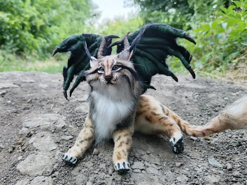 Cat plush Fantasy creature lynx Custom plush doll Miniature toy - DailyDoll  Shop, image size:1024x768