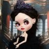 Blythe doll black swan, in a crown, with wings