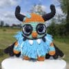 Plush crochet cute Halloween monster amigurumi toy, handmade spooky pattern