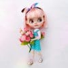 Blythe doll custom with teeth and pink hair