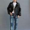 FR homme doll outfit realistic biker jacket