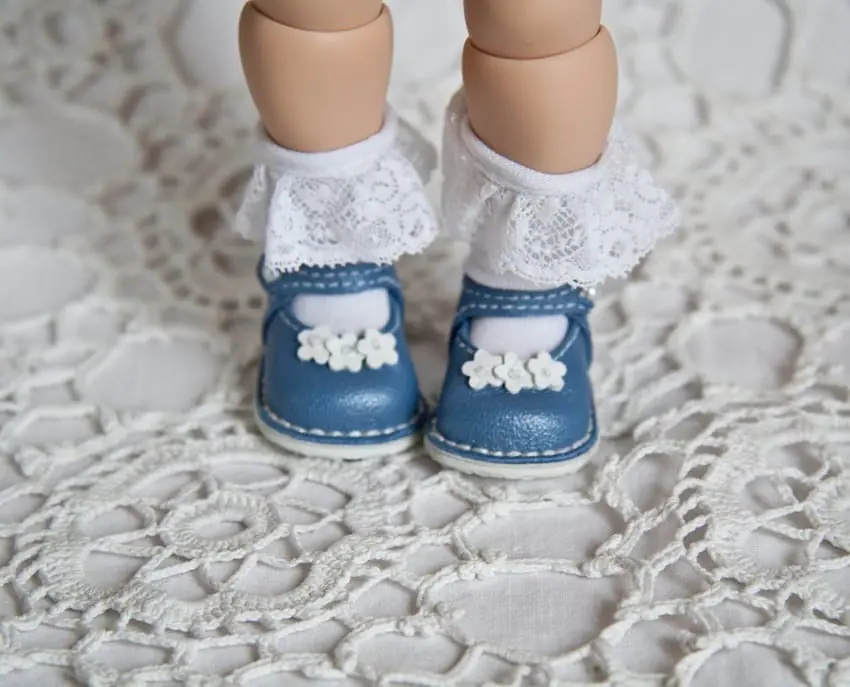 Shoes for doll Meadow Dumpling 11 inches, sandals of blue color. 1 img 7064.jpg