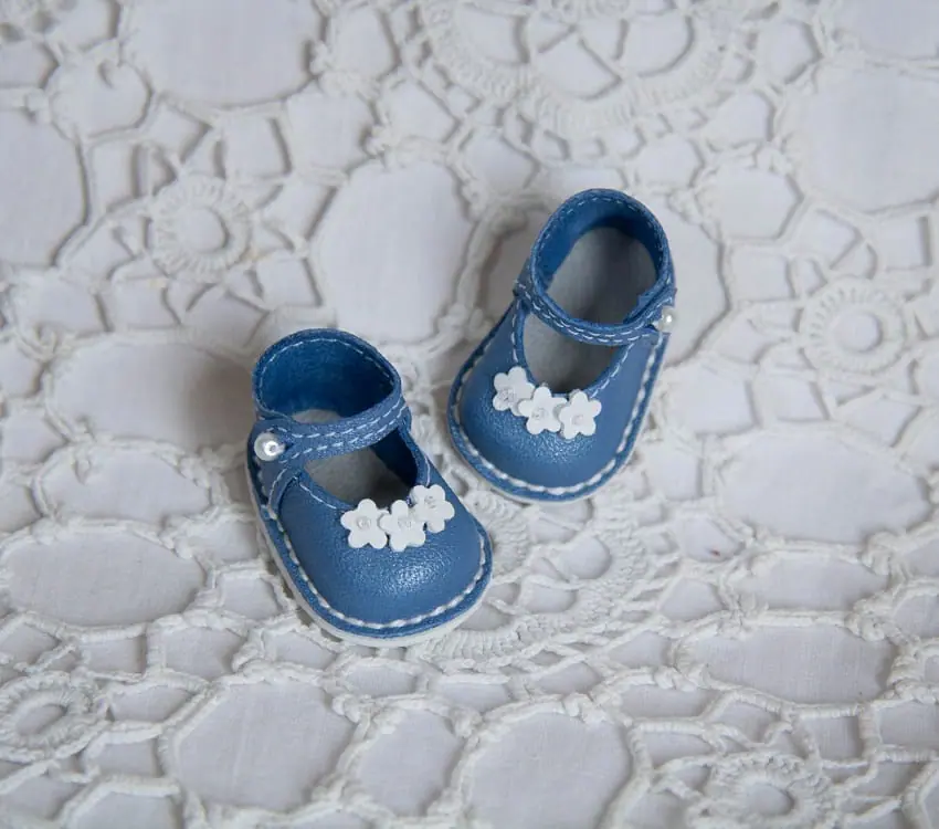 Shoes for doll Meadow Dumpling 11 inches, sandals of blue color. 3 img 7066.jpg