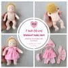 DIY Waldorf baby doll 7 inch (18 cm) tall. PDF sewing pattern and tutorial.