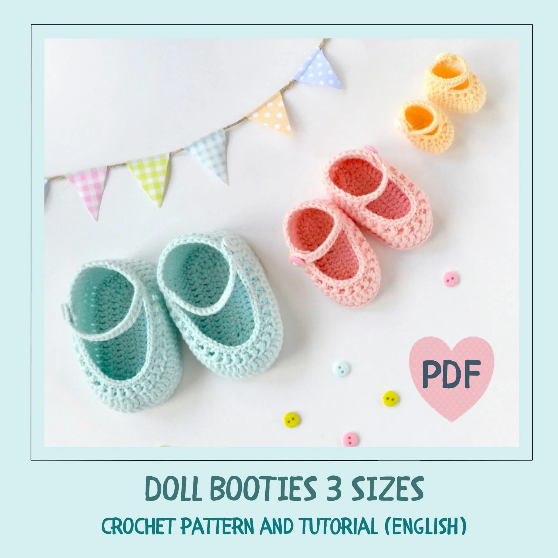 crochet-booties-for-waldorf-dolls-3-sizes-pdf-crochet-pattern-dailydoll-shop for Free Printable Doll Shoe Patterns Crochet booties for Waldorf dolls. 3 sizes. PDF crochet pattern - DailyDoll Shop for Free Printable Doll Shoe Patterns