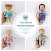 DIY Waldorf pocket doll 7 inch (18 cm) tall. PDF sewing pattern and tutorial.