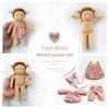 DIY Waldorf classic doll 7 inch (18 cm) tall. PDF sewing pattern and tutorial.