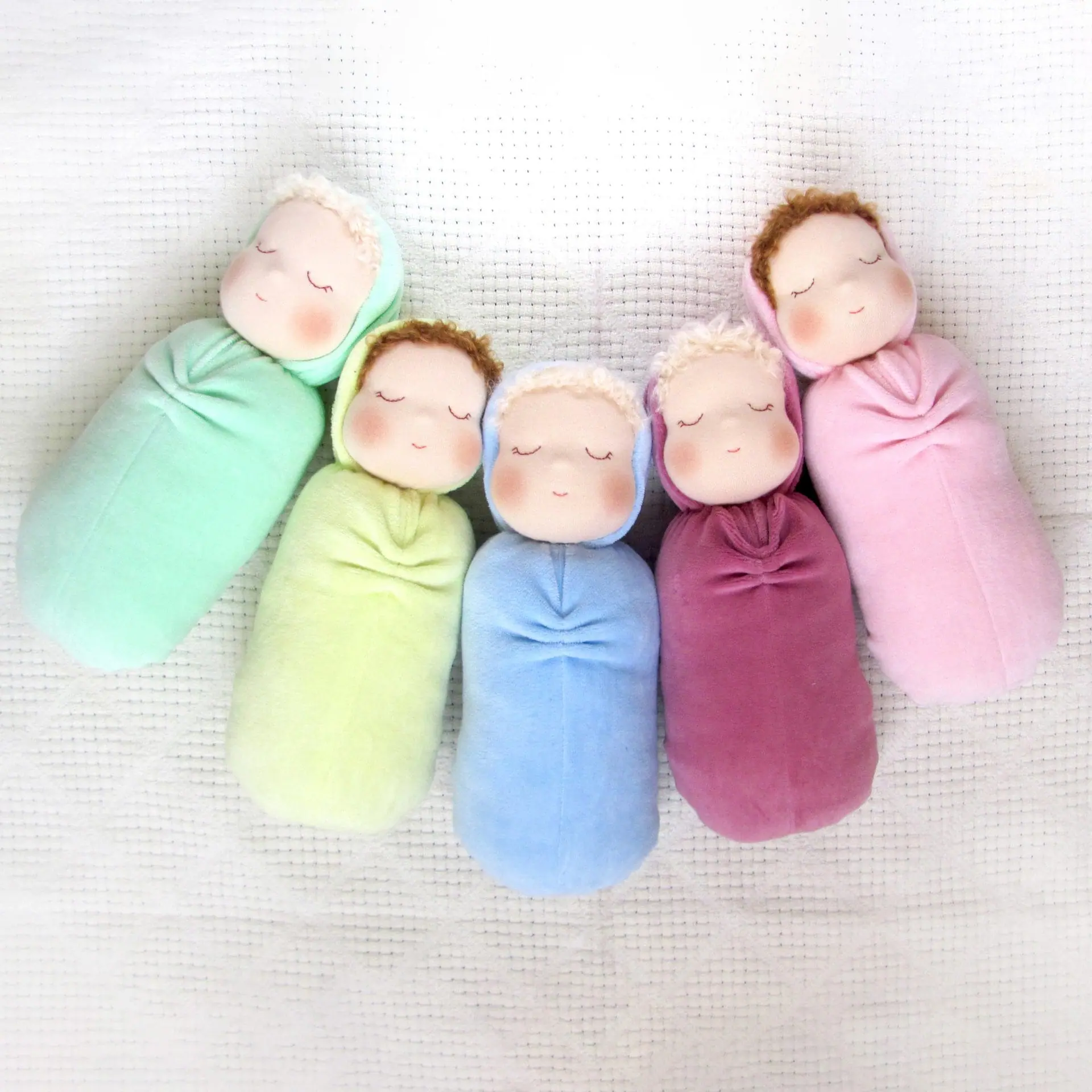 DIY Waldorf swaddle sleeping doll 11 inch/27 cm tall. PDF pattern 7 DIY Waldorf swaddle sleeping doll 11 inch (27 cm) tall. PDF sewing pattern and tutorial.