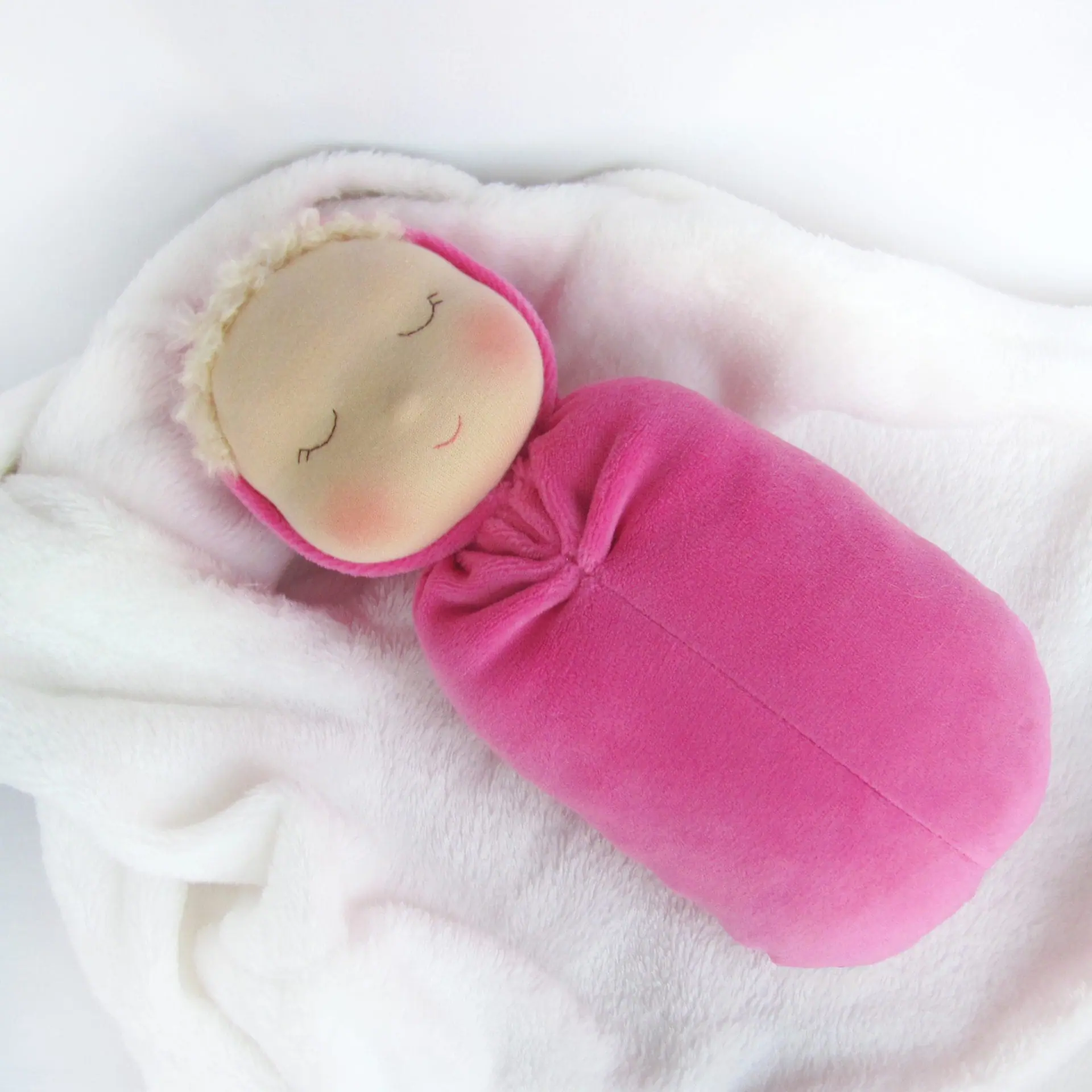 DIY Waldorf swaddle sleeping doll 11 inch/27 cm tall. PDF pattern 4 DIY Waldorf swaddle sleeping doll 11 inch (27 cm) tall. PDF sewing pattern and tutorial.
