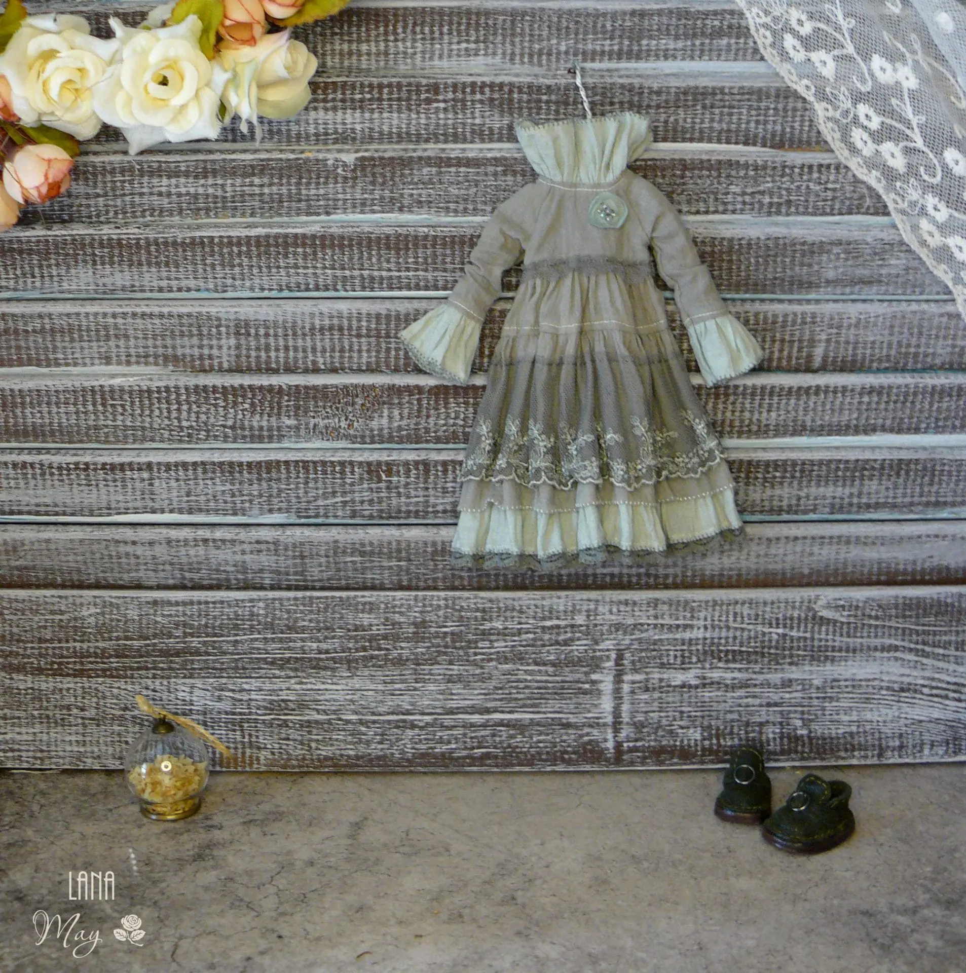 Blythe dress in vintage style, hand-dyed fabrics 4 serbiruz4.jpg