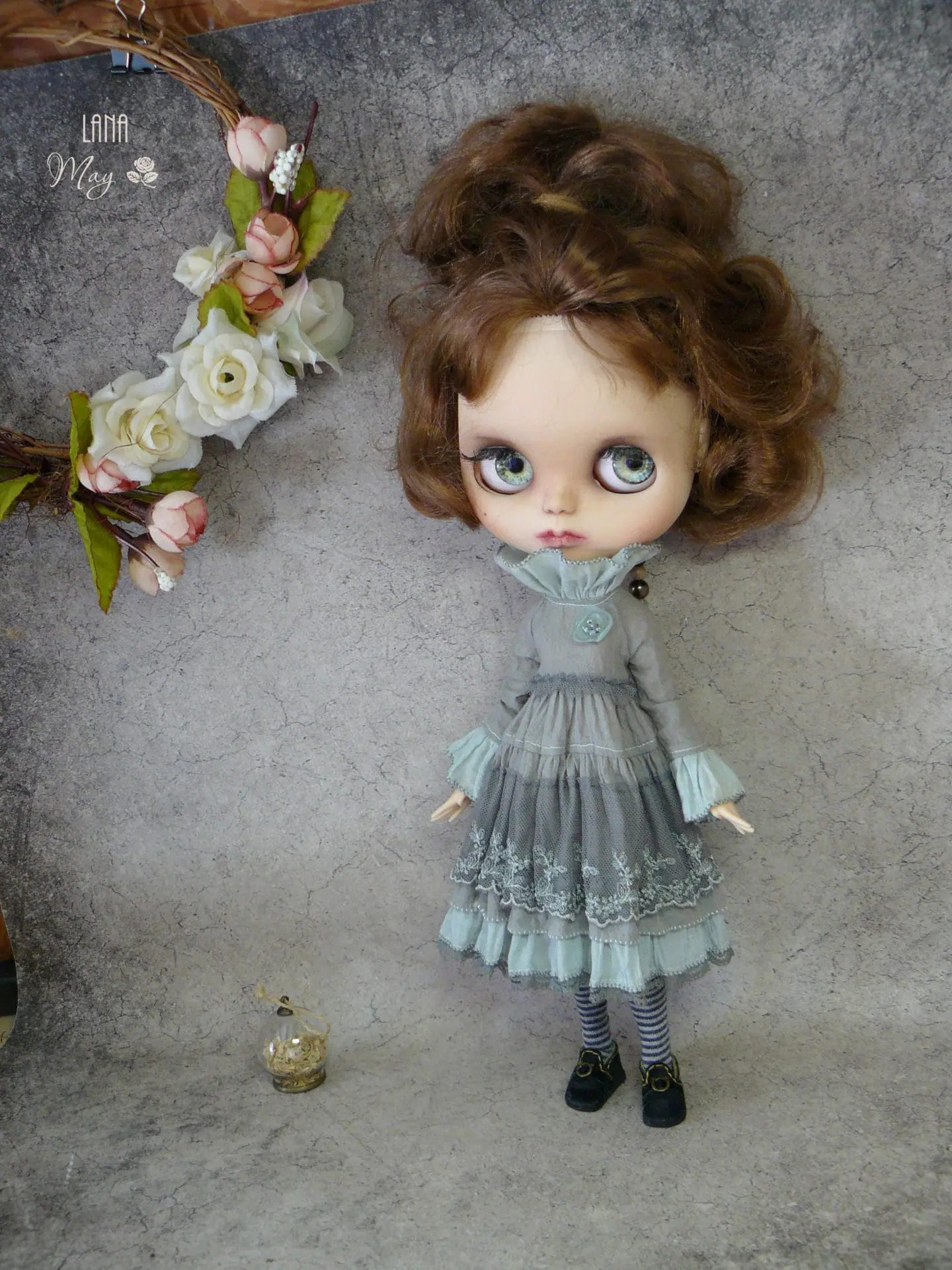 Blythe dress in vintage style, hand-dyed fabrics 5 serbiruz5.jpg