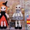Pattern crochet zombie witch and spider