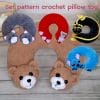 Set pattern crochet pillow toy for traveling
