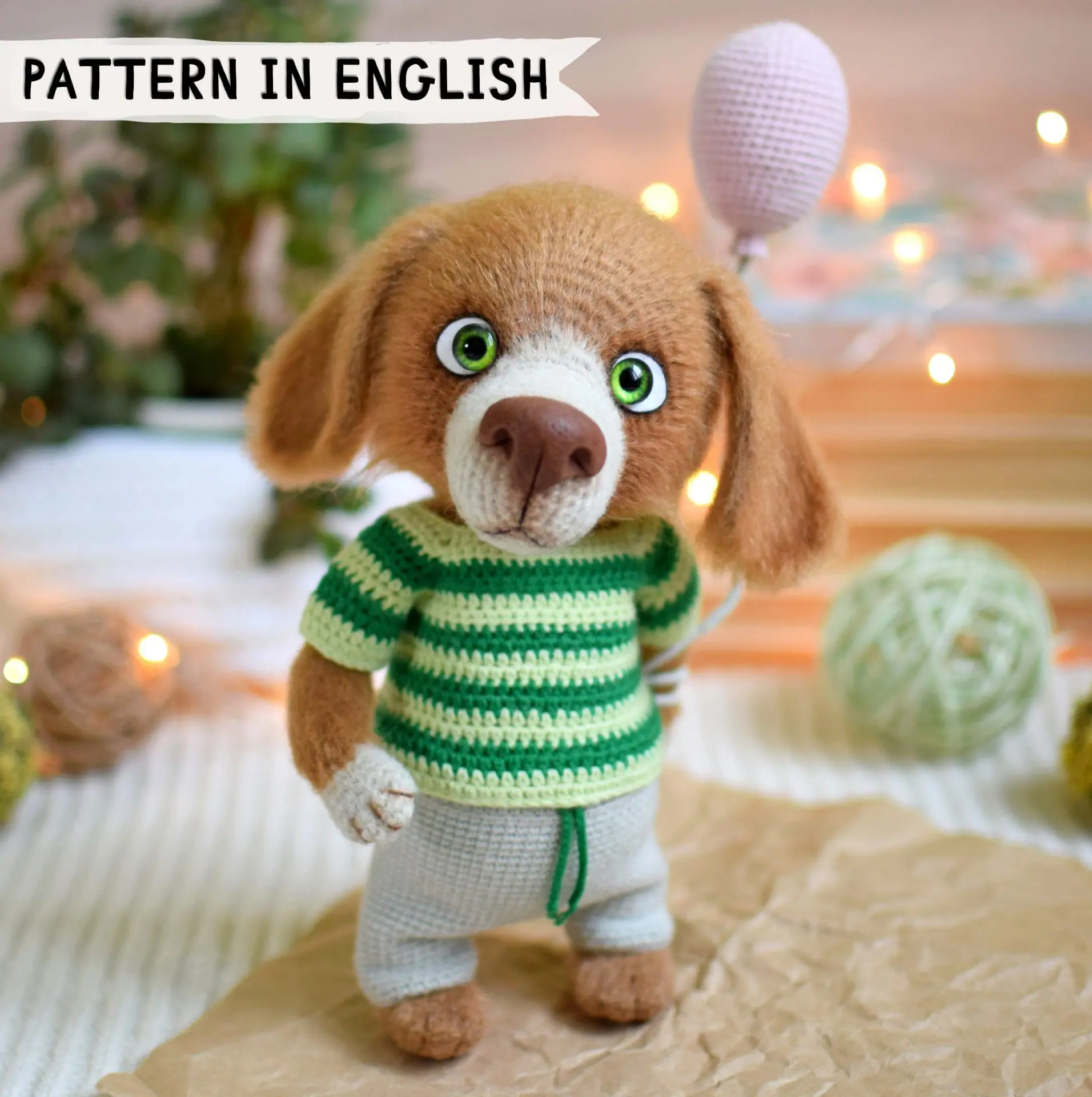 Amigurumi toy puppy. PDF crochet pattern dog in English - DailyDoll Shop