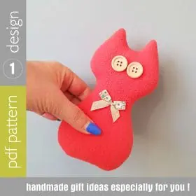 Pink cat sewing pattern
