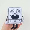 Doodlebob crochet toy white body opened mouth