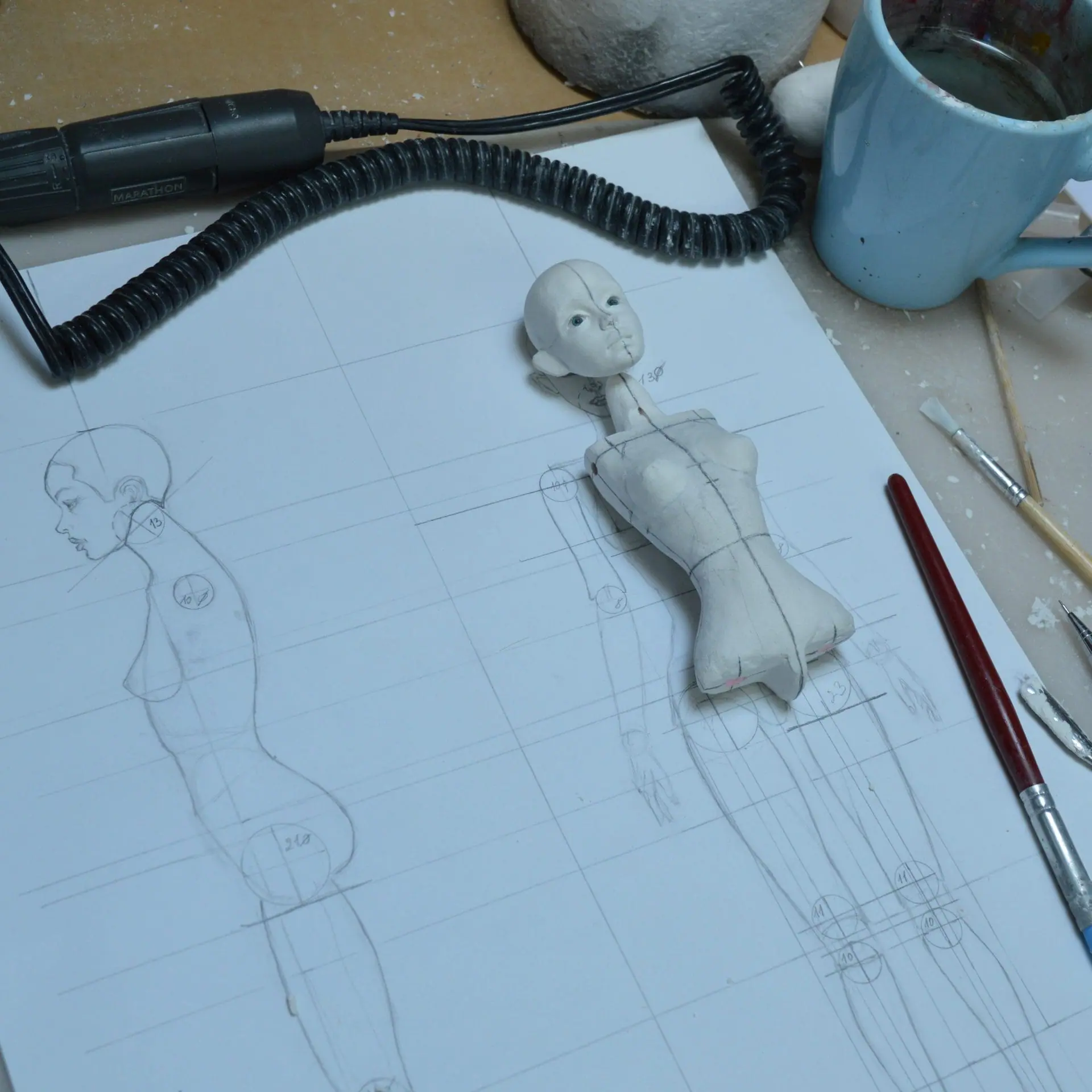 The master class Bjd doll. Just a sketch 6 sketch, diagram, drawing Bjd doll