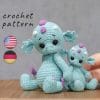 Crochet pattern Dragon Amigurumi crochet patterns - crochet dino - Häkelanleitung PDF Tutorial fantasy crochet animals - Ujin DudziToys