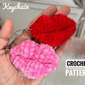 CROCHET PATTERN Keychain lips toy - Amigurumi tutorial PDF file