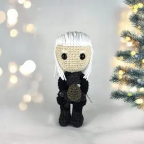 Plush crochet Daemon Targaryen amigurumi toy, inspired by House of the Dragon, handmade pattern