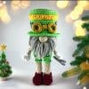 Plush crochet Gnome Mechanic amigurumi toy, steampunk-inspired handmade pattern