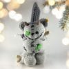 Plush crochet Halloween bear amigurumi toy, spooky handmade pattern.