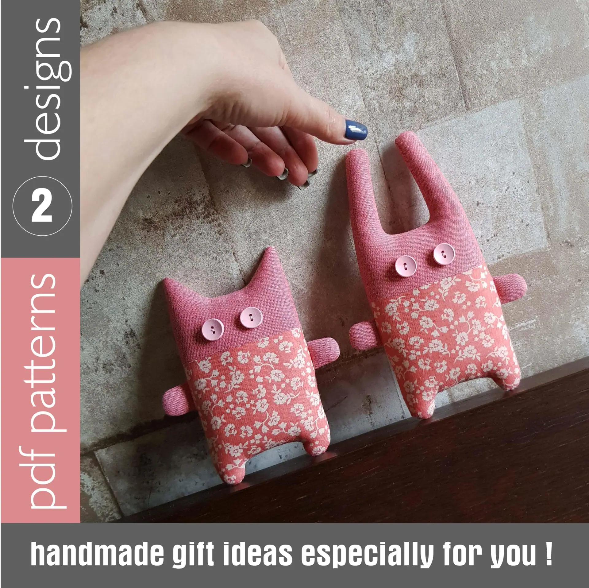 Rag dolls patterns PDF for sewing Bunny and Cat, 2 tutorials ...