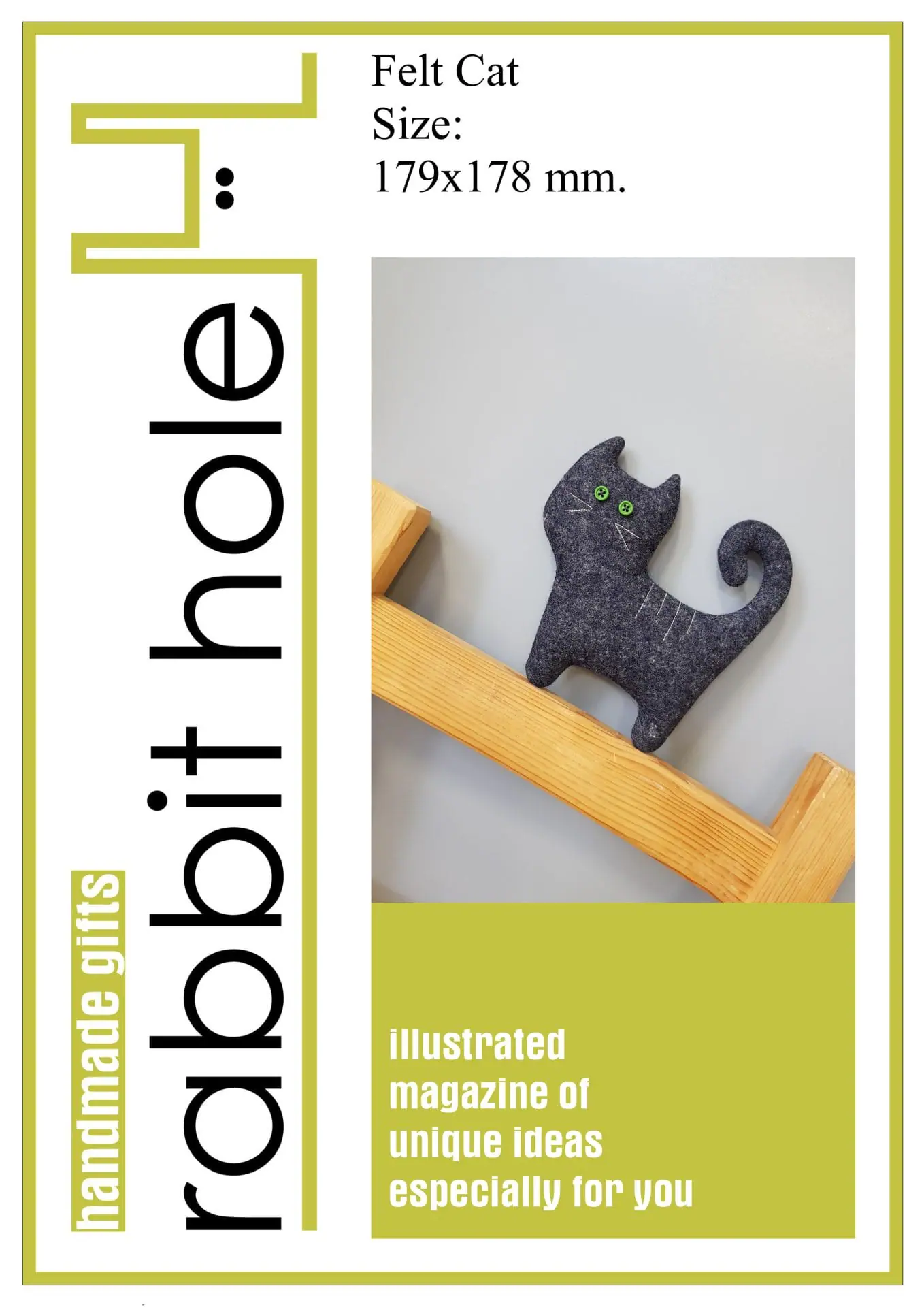 Felt Cat sewing pattern PDF, digital tutorial, Halloween Doll DIY 1 Felt doll pattern