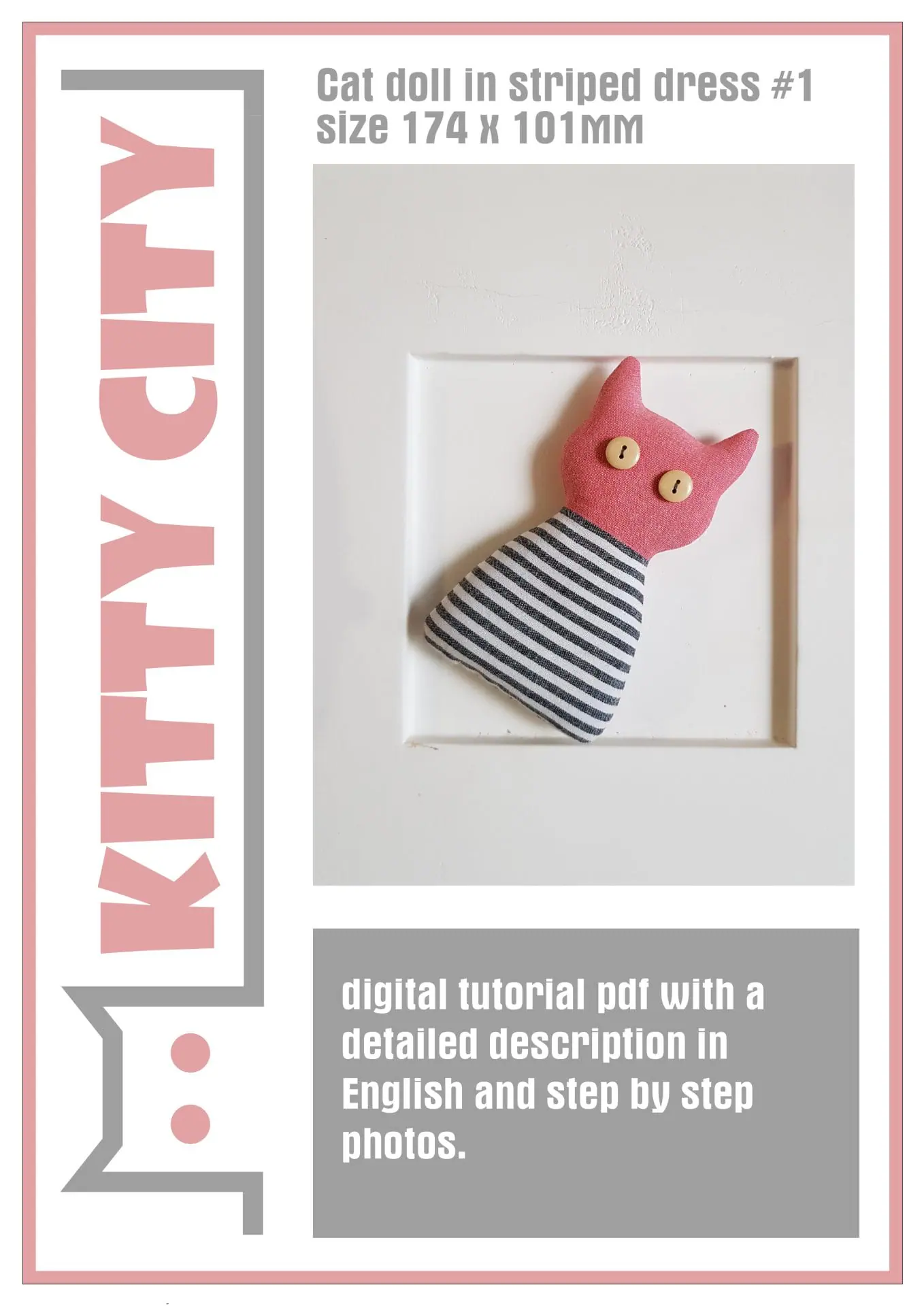 2 Cats Dolls patterns PDF, set 2 sewing tutorials, DIY RAG DOLL 1 cats dolls patters