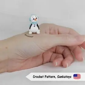 micro snowman crochet pattern