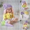 Lovey bunny toy. Handmade cute stuffed rabbit. Soft rag bunny doll for Easter gift