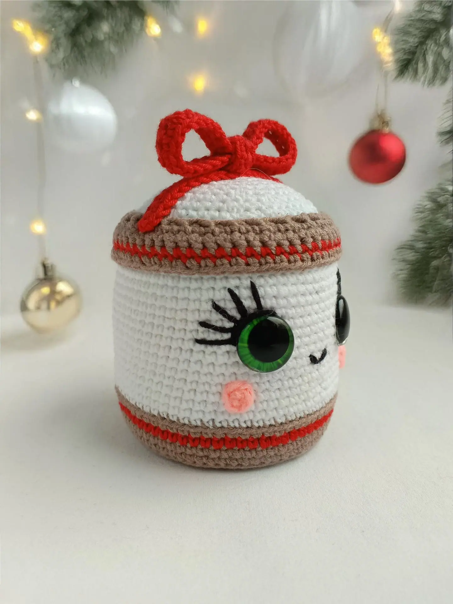 Crochet Christmas Gift Box Pattern – Festive Amigurumi Decoration 7 Plush crochet Christmas gift box amigurumi, handmade holiday decoration pattern