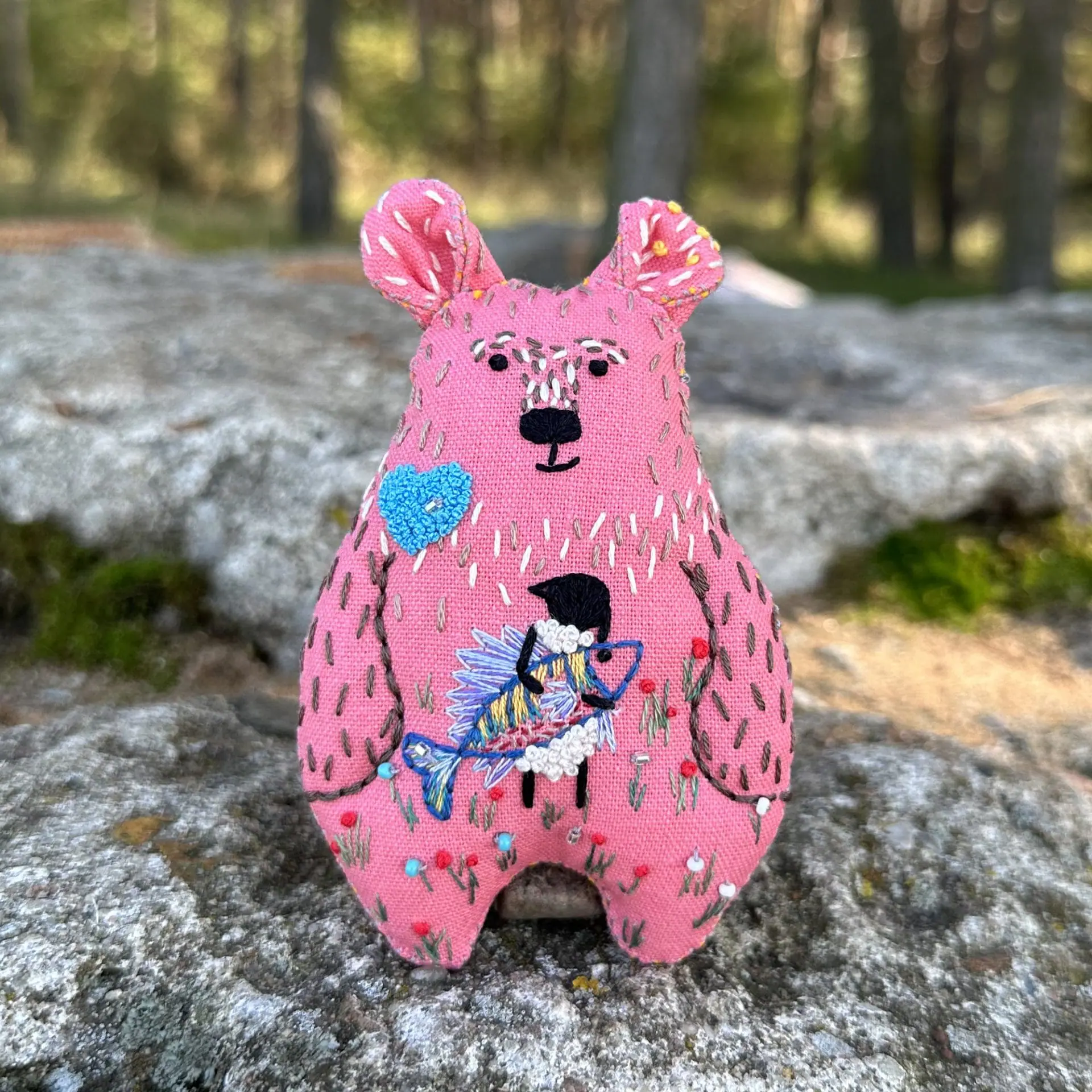 Collectible interior toy bear "Fish of my dreams". handmade Collectible interior toy bear "Fish of my dreams"