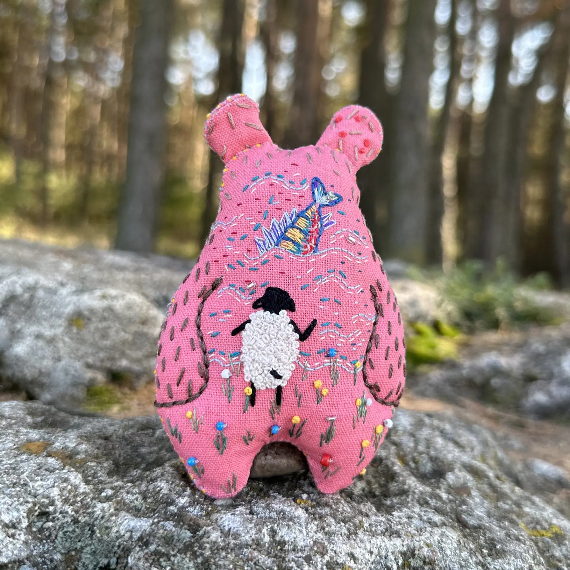 Collectible interior toy bear "Fish of my dreams". 4 Collectible interior toy bear "Fish of my dreams". Back view
