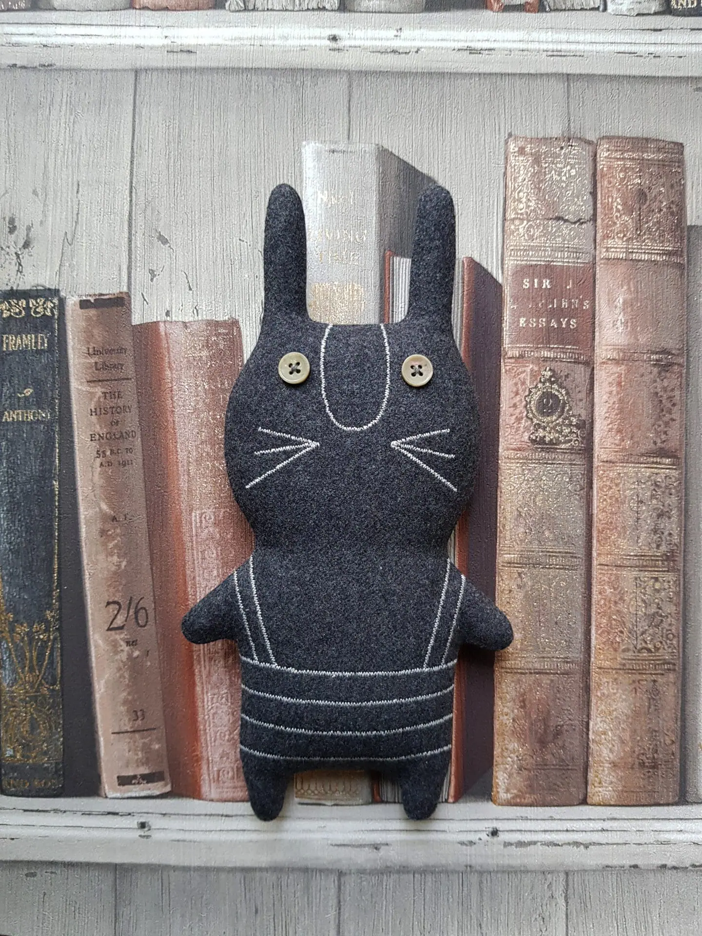 Black Rabbit sewing pattern PDF, tutorial Halloween Doll Diy 2 rabbit sewing pattern