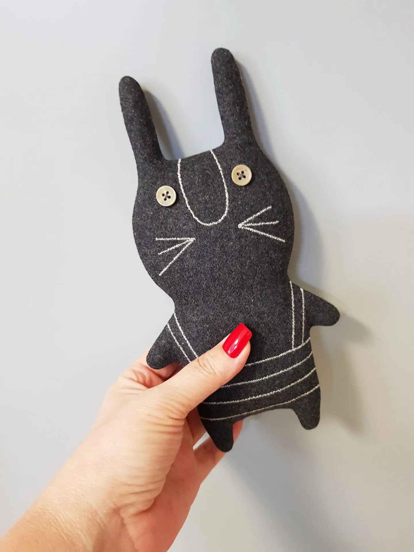 Black Rabbit sewing pattern PDF, tutorial Halloween Doll Diy 3 rabbit sewing pattern