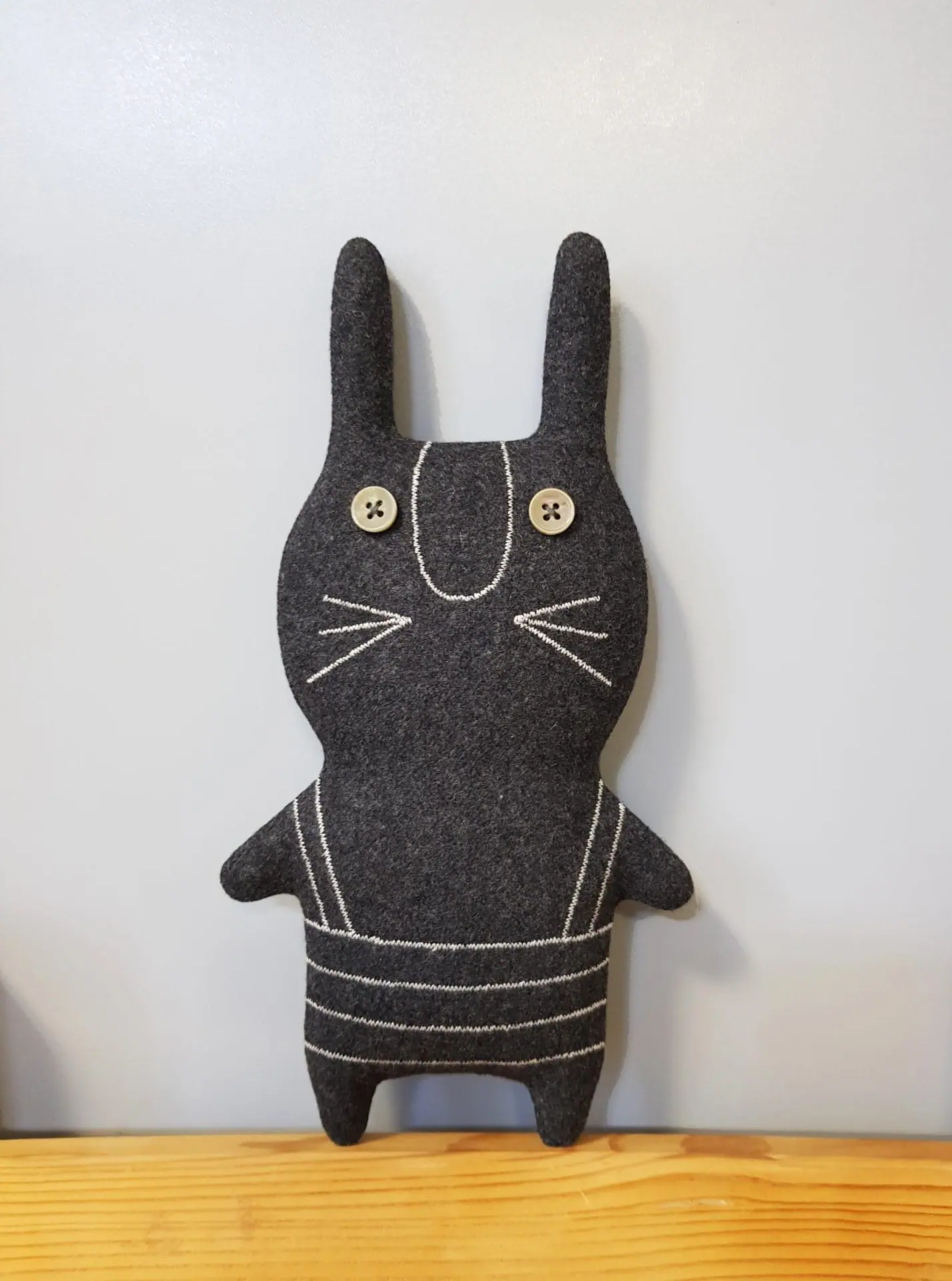 Black Rabbit sewing pattern PDF, tutorial Halloween Doll Diy 6 rabbit sewing pattern