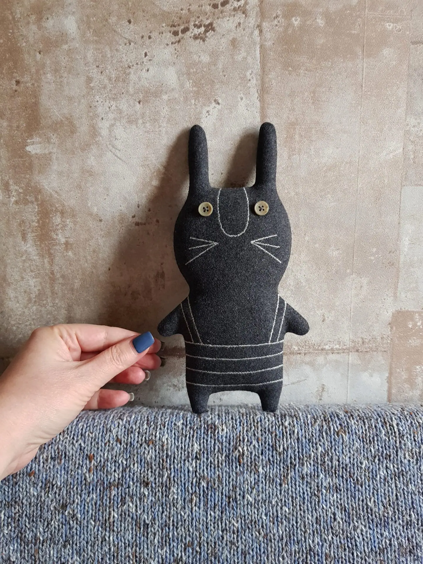 Black Rabbit sewing pattern PDF, tutorial Halloween Doll Diy 9 rabbit sewing pattern