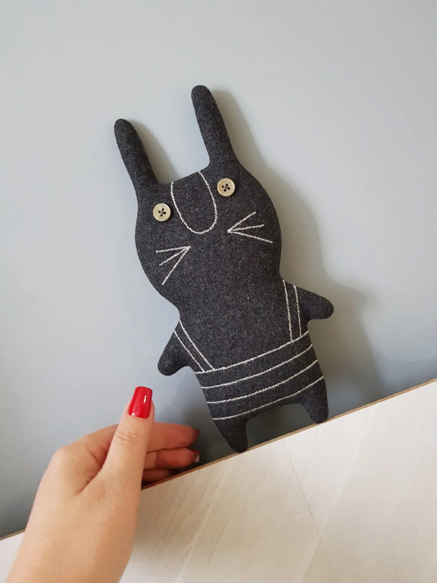 Black Rabbit sewing pattern PDF, tutorial Halloween Doll Diy 11 rabbit sewing pattern