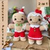 Set 2 in 1: Gingerbread man and Gingerbread girl crochet pattern