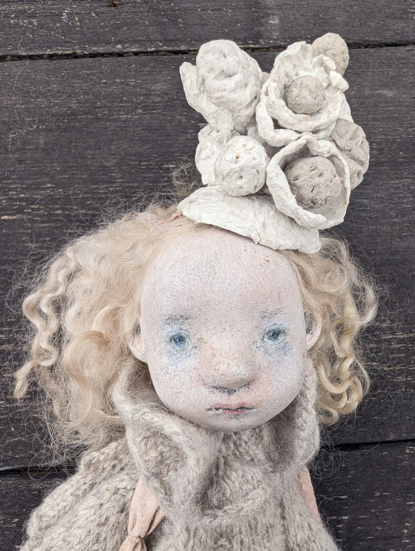 Northern Princess – Handmade Winter Art Doll, Knitted Wool Outfit - DailyDoll Shop