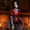 Porcelain doll with black hair