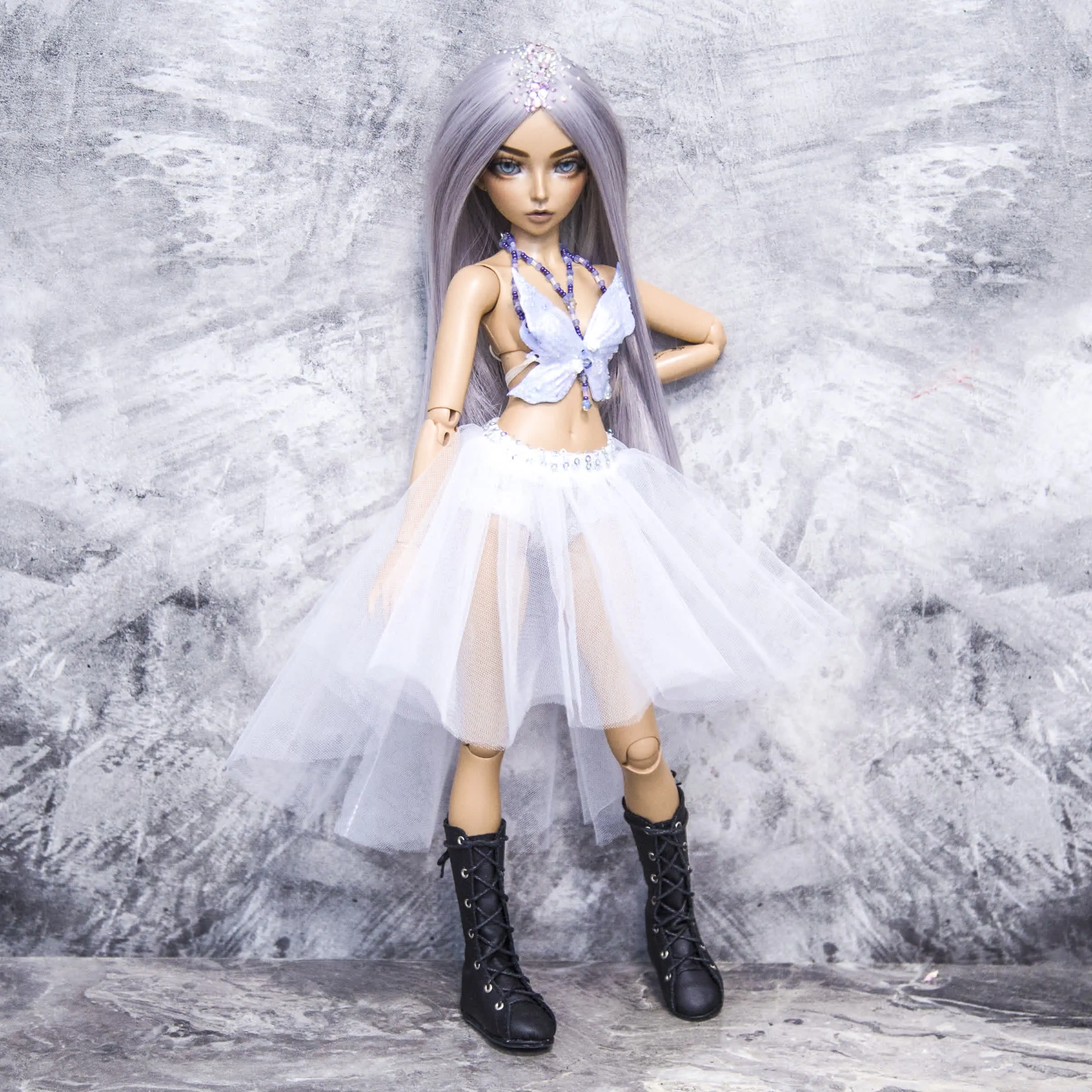 White Tulle Skirt for Minifee Fairyland 10 2.jpg