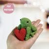 Frog with heart crochet pattern pdf Amigurumi animals