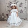 Little Darling white smocked dress with hand embroidery