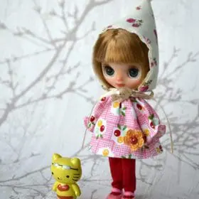 Petite Blythe dress outfit with Pixie hat 2