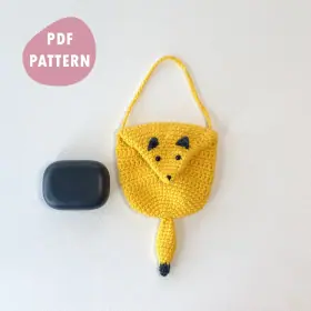 Crochet_Fox_Pouch_Tutorial_Headphone_Fox_Pouch_Crochet_pattern_PDF_Earphone_Case_Digital_Download