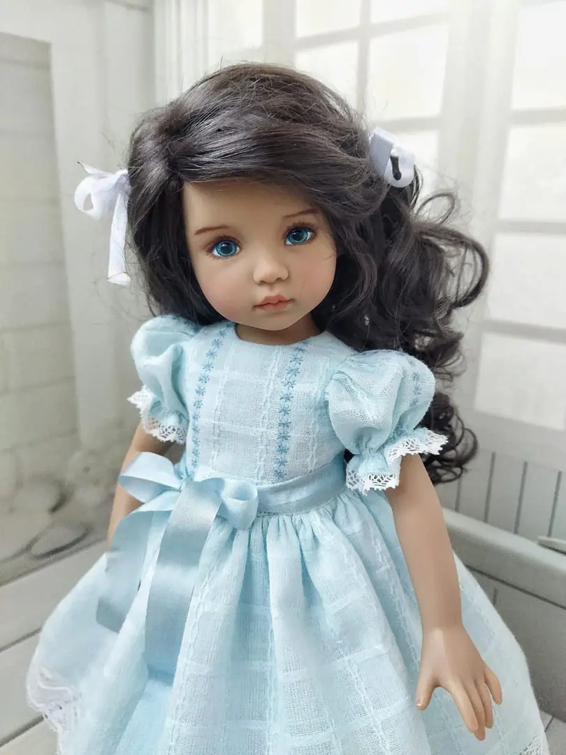 Doll Blue This cheapest doll comes with a beautiful linen dress and is very light