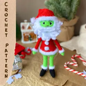 Grinch in Santa's suit crochet pattern