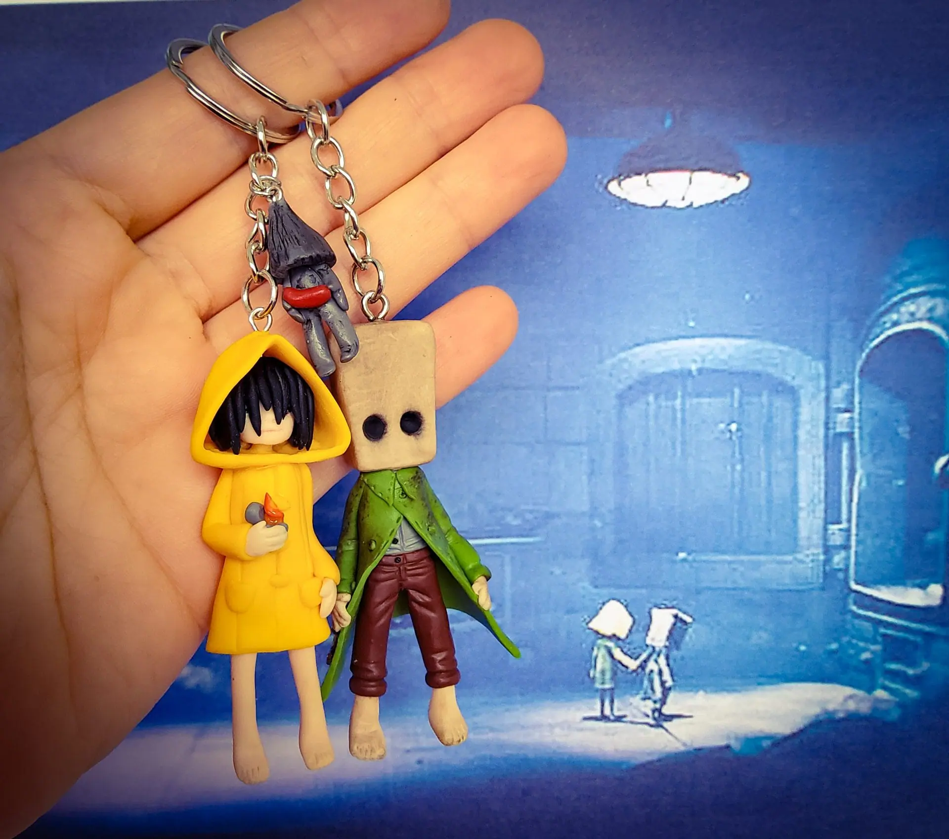 Mono Six and Nome little nightmares toy figures keychains